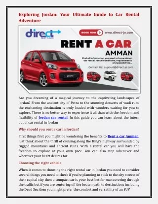 Rent a car Amman