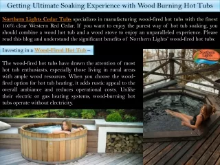 Getting Ultimate Soaking Experience with Wood Burning Hot Tubs