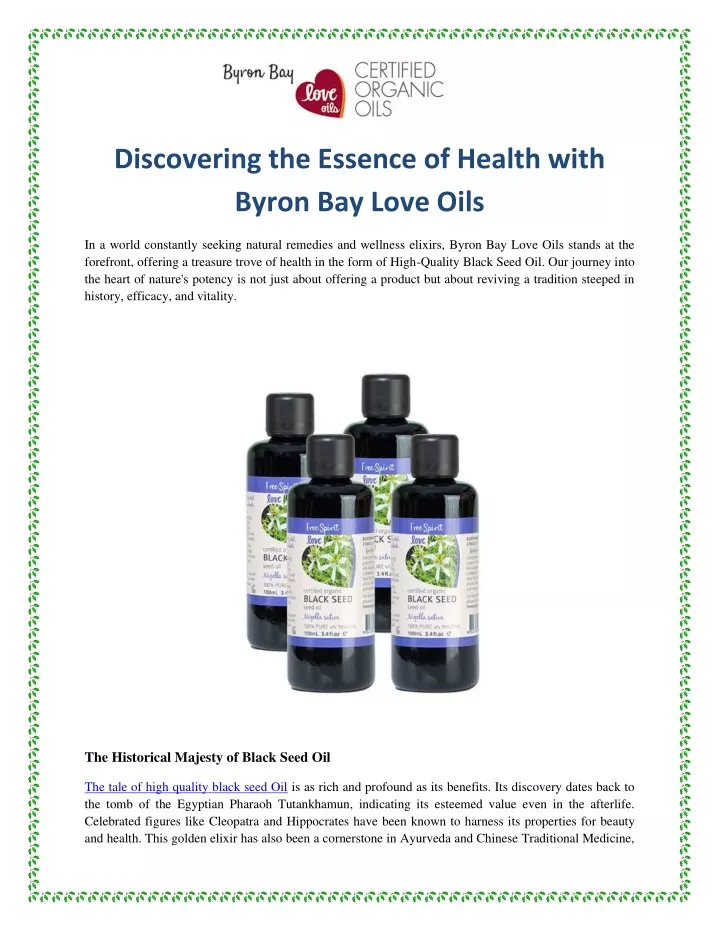 discovering the essence of health with byron