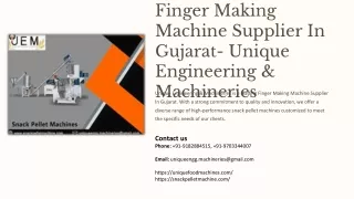Finger Making Machine Supplier In Gujarat, Best Finger Making Machine Supplier I