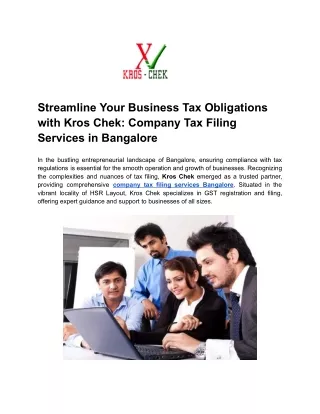Streamline Your Business Tax Obligations with Kros Chek_ Company Tax Filing Services in Bangalore