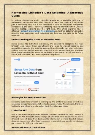 Harnessing LinkedIn's Data Goldmine: A Strategic Guide