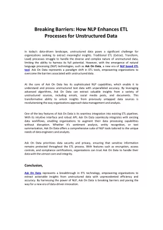 breaking barriers how nlp enhances etl processes