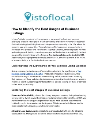 How to Identify the Best Usages of Business Listings (2)