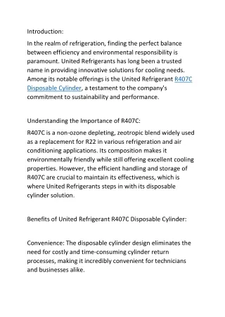 united refrigerants