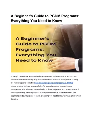 A Beginner's Guide to PGDM Programs_ Everything You Need to Know