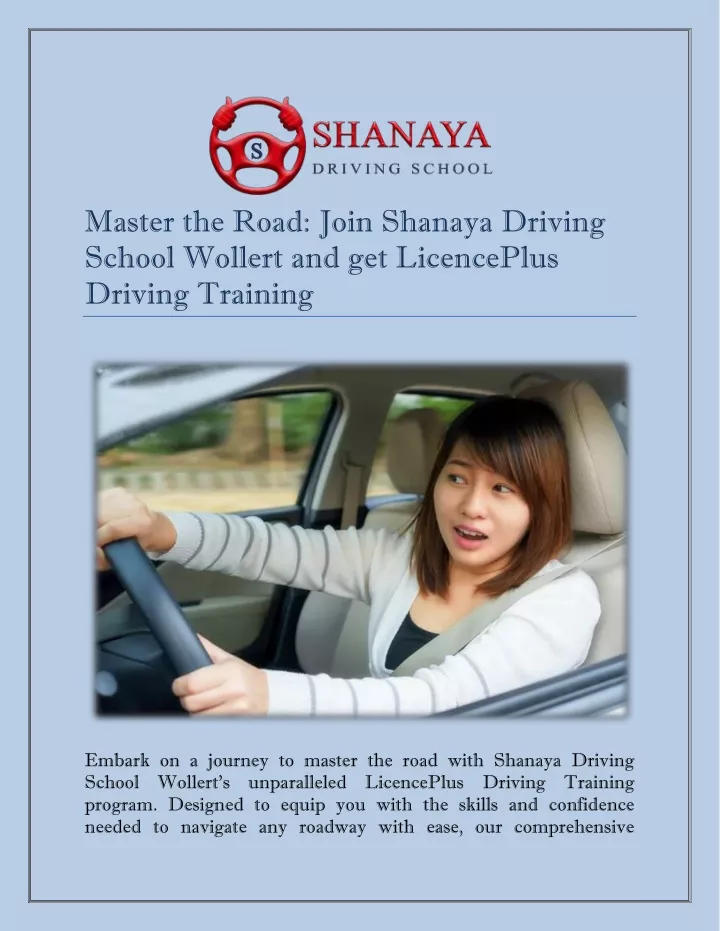 master the road join shanaya driving school