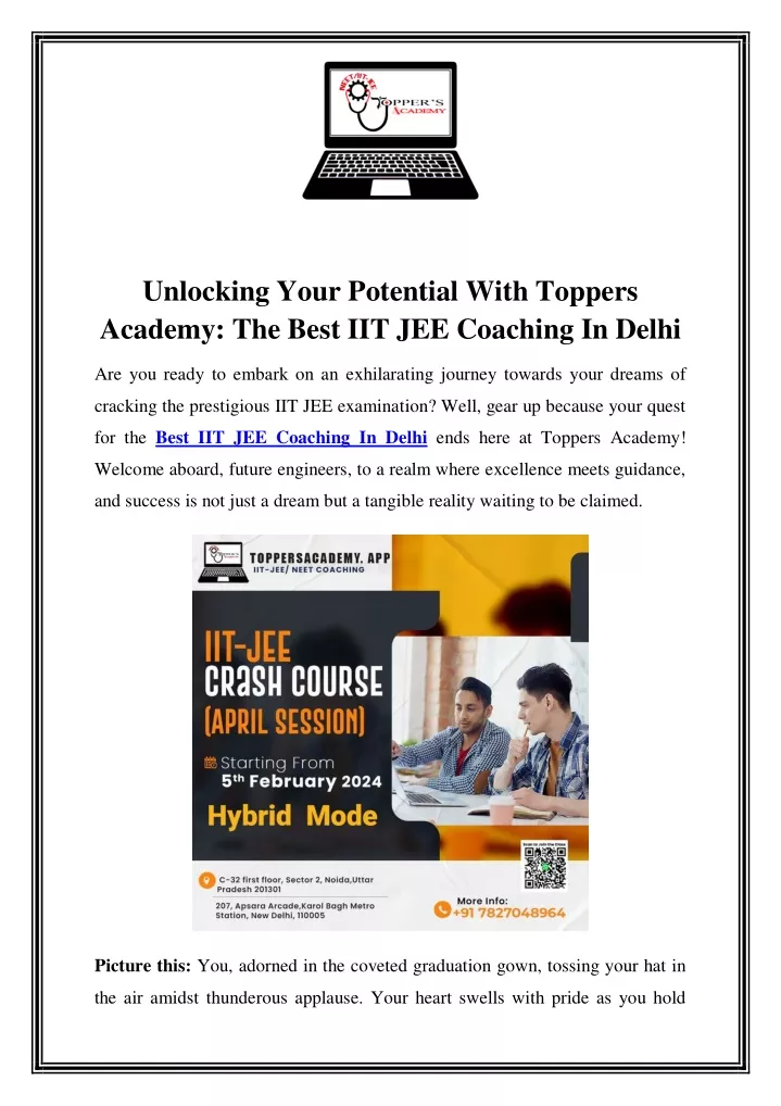 unlocking your potential with toppers academy