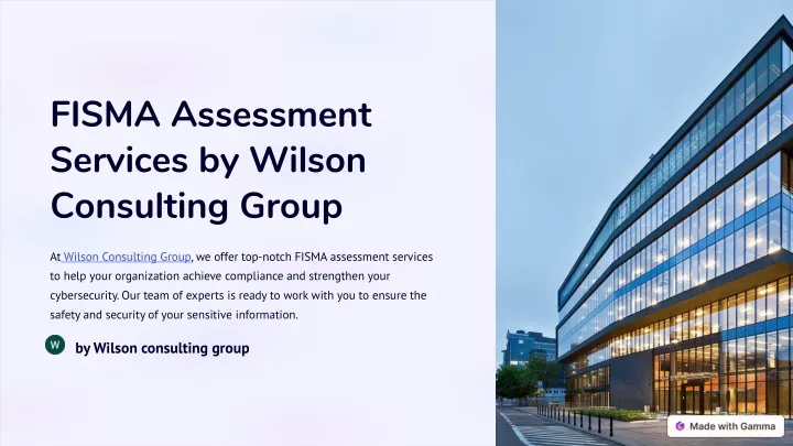 fisma assessment services by wilson consulting