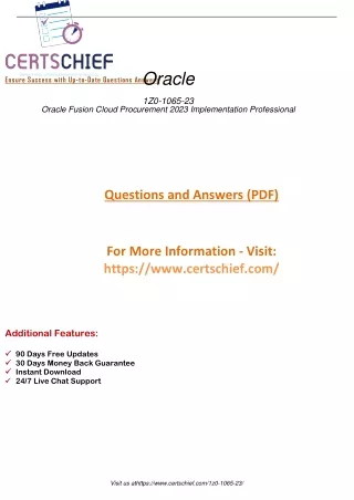 Latest 1z0-1065-23 2024 PDF Dumps Questions Answers Download