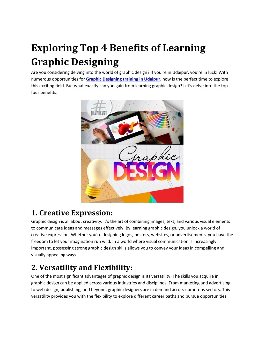 PPT - Exploring Top 4 Benefits of Learning Graphic Designing PowerPoint ...