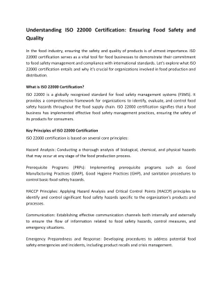 understanding iso 22000 certification ensuring