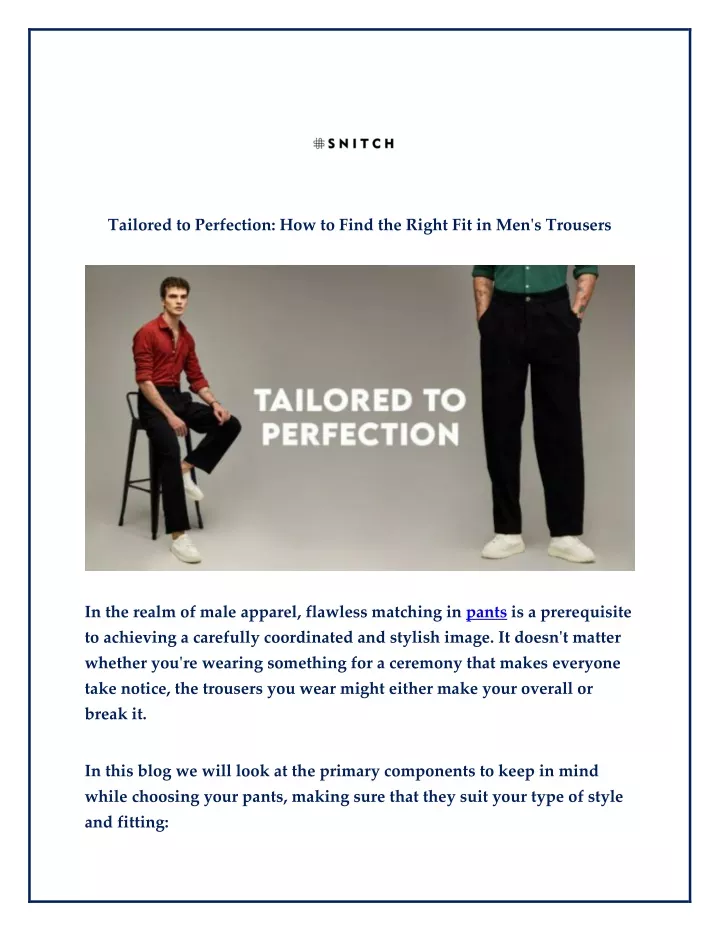 tailored to perfection how to find the right