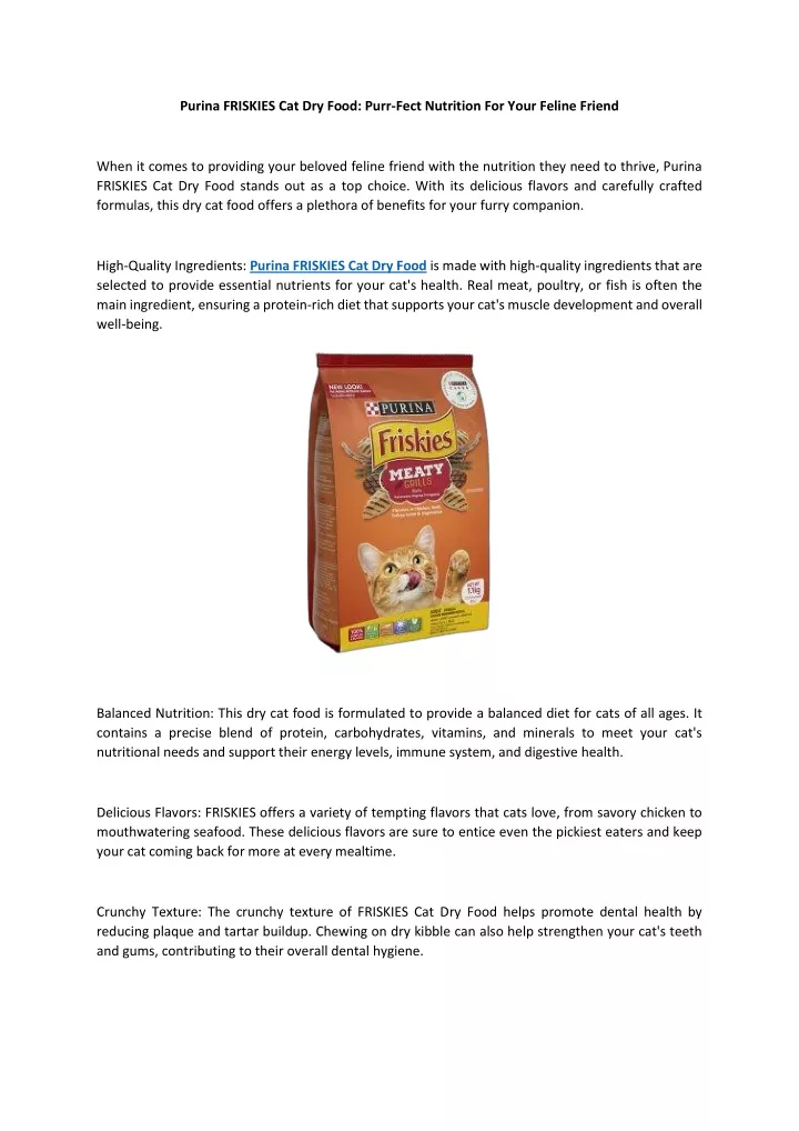 purina friskies cat dry food purr fect nutrition