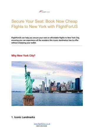 Secure Your Seat_ Book Now Cheap Flights to New York with FlightForUS
