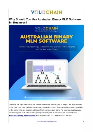 Why Should You Use Australian Binary MLM Software in Business?