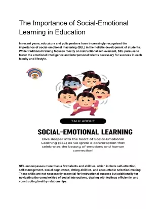 The Importance of Social-Emotional Learning in Education