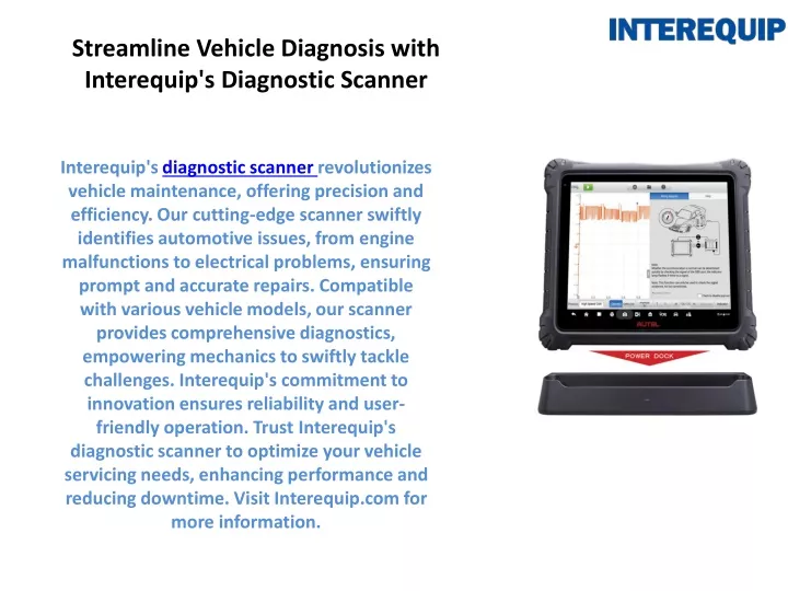streamline vehicle diagnosis with interequip s diagnostic scanner