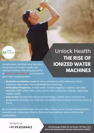 Unlock Health: The Rise of Ionized Water Machines