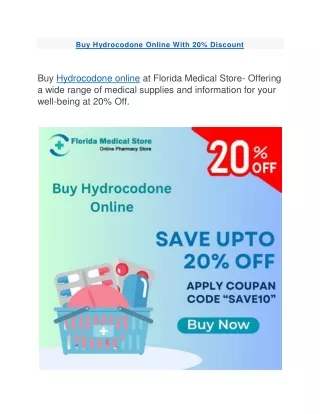 Buy Hydrocodone Online At Lowest And Get Fastest Delivery