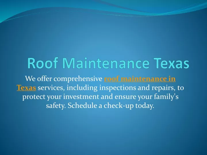 roof maintenance texas