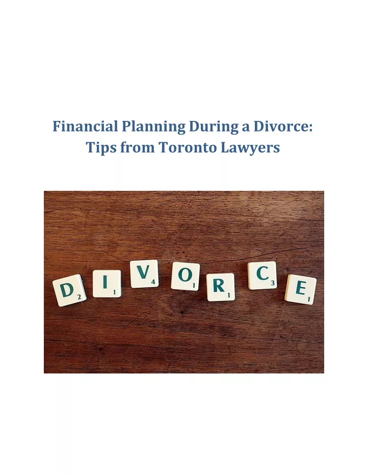 financial planning during a divorce tips from