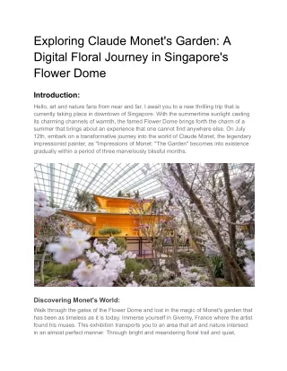 Exploring Claude Monet's Garden_ A Digital Floral Journey in Singapore's Flower Dome