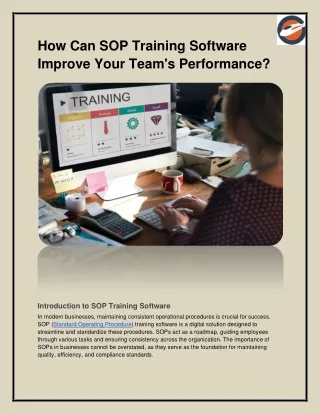 How Can SOP Training Software Improve Your Team's Performance