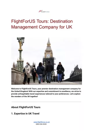FlightForUS Tours_ Destination Management Company for UK