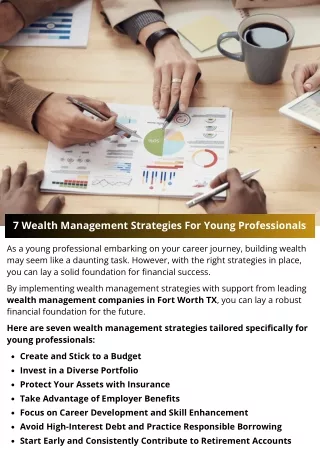 7 Wealth Management Strategies For Young Professionals