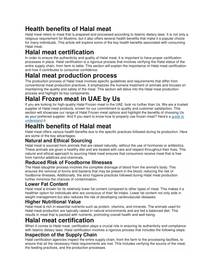 health benefits of halal meat halal meat refers