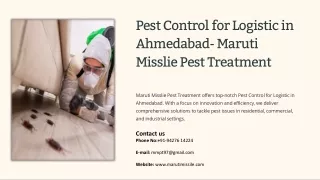 Pest Control for Logistic in Ahmedabad, Best Pest Control for Logistic in Ahmeda