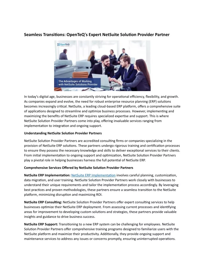 seamless transitions openteq s expert netsuite