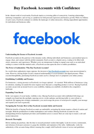 Buy Facebook Accounts with Confidence