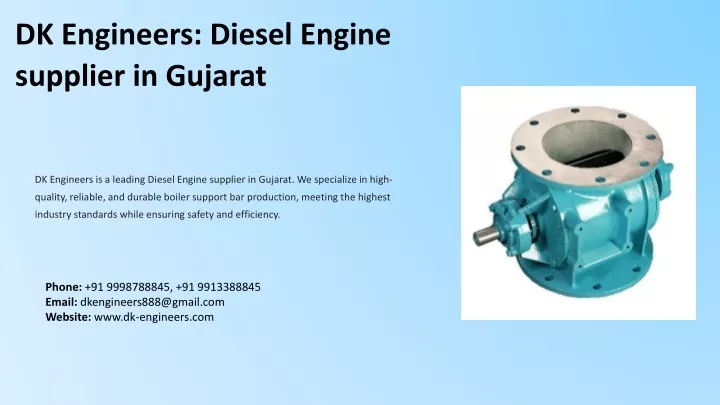 dk engineers diesel engine supplier in gujarat