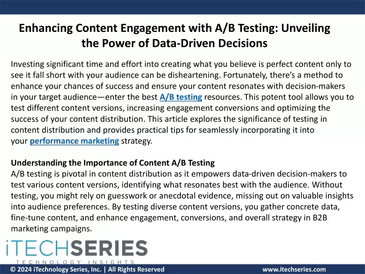 enhancing content engagement with a b testing