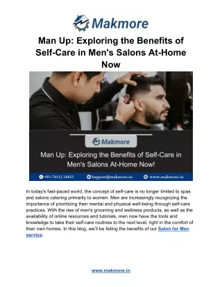 Man Up: Exploring the Benefits of Self-Care in Men's Salons At-Home Now