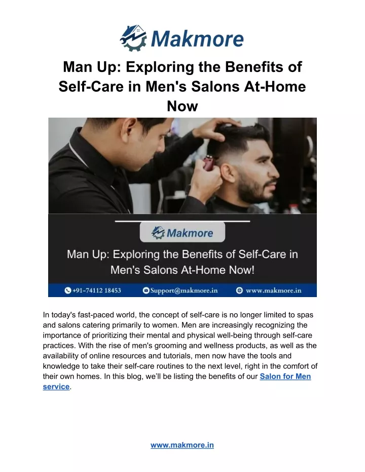 man up exploring the benefits of self care