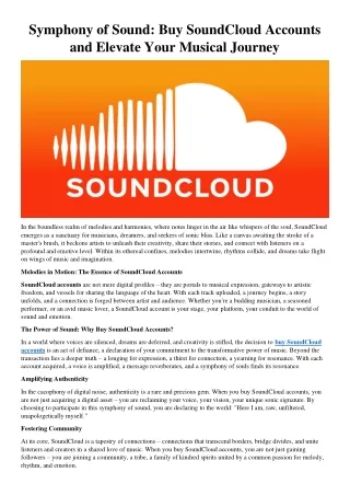 Buy SoundCloud Accounts and Elevate Your Musical Journey