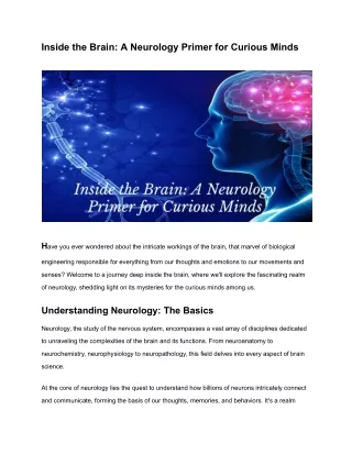 inside the brain a neurology primer for curious