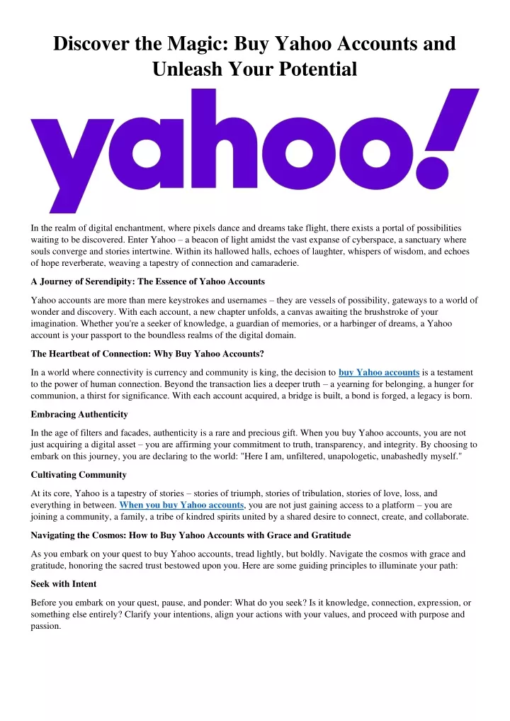 discover the magic buy yahoo accounts and unleash