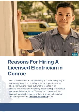 Reasons For Hiring A Licensed Electrician in Conroe