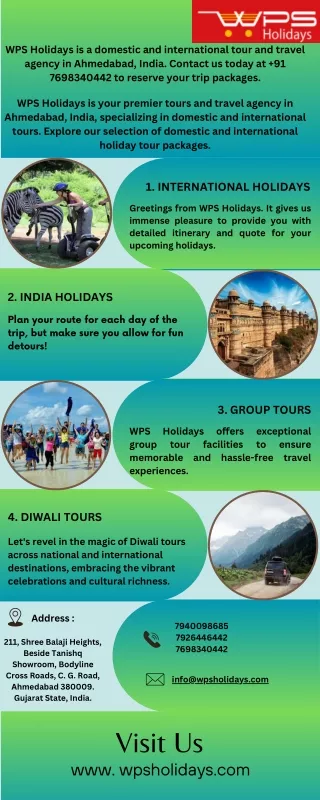 Best Tours packages from Ahmedabad - WPS Holidays