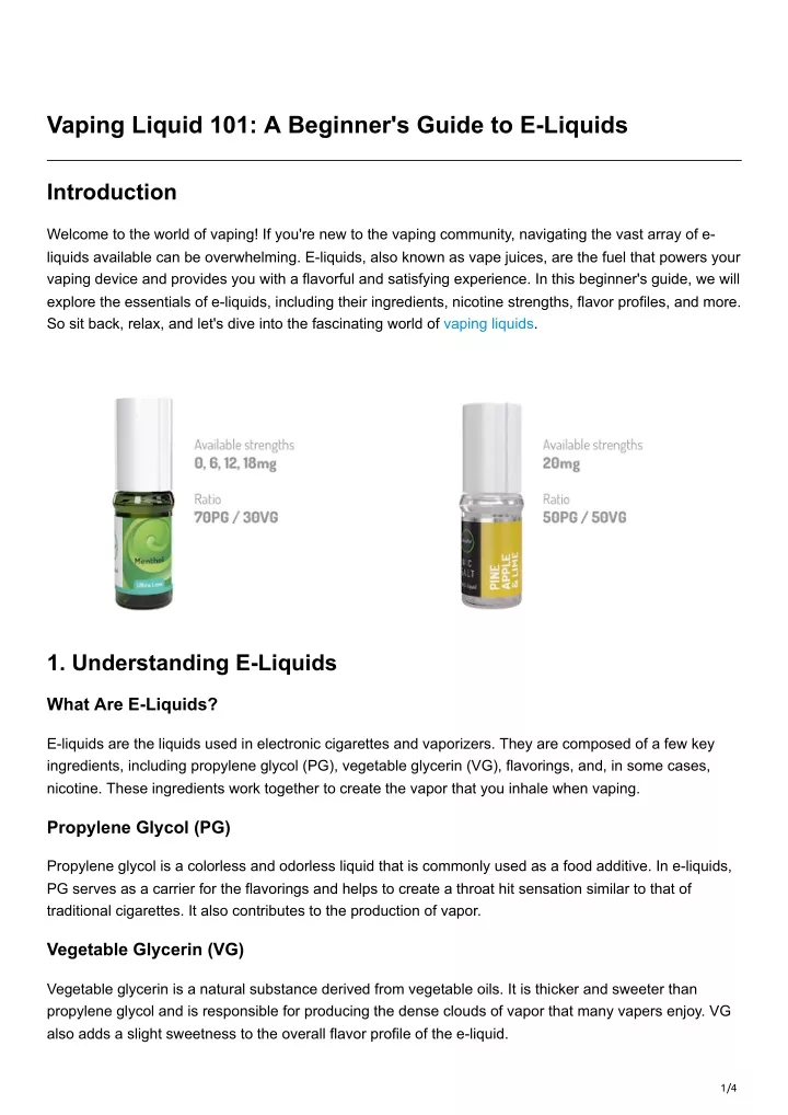 vaping liquid 101 a beginner s guide to e liquids