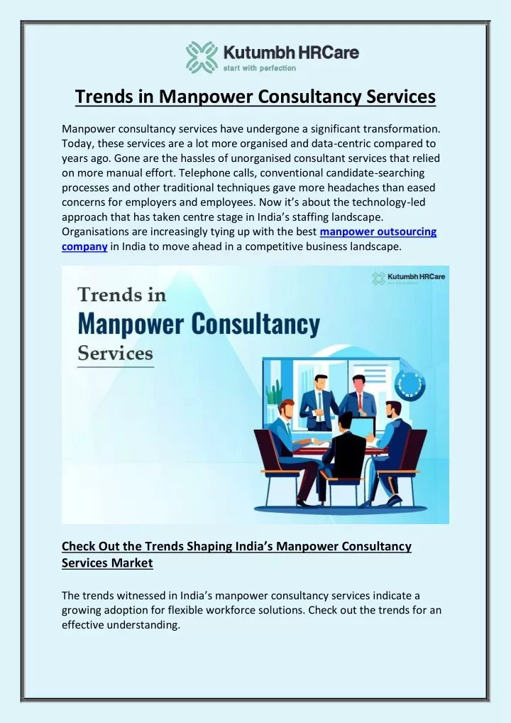 trends in manpower consultancy services