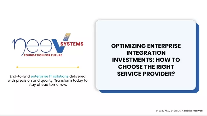 optimizing enterprise integration investments how to choose the right service provider