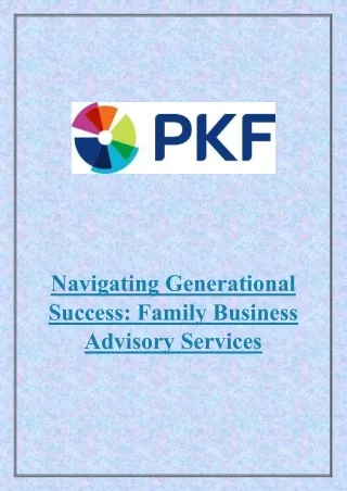 Navigating Generational Success: Family Business Advisory Services