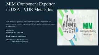 MIM Component Exporter in USA, Best MIM Component Exporter in USA