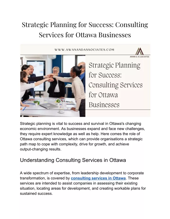 strategic planning for success consulting