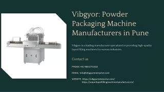 Powder Packaging Machine Manufacturers in Pune, Best Powder Packaging Machine Ma
